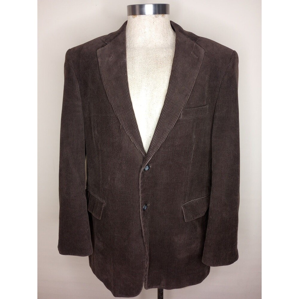 Cianni Cellini Blazer Jacket Mens Sz 46 Brown Corduroy Elbow Patches Classic